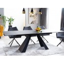 Стол обеденный SIGNAL SALVADORE Ceramic серый мрамор/черный мат 160-240/90